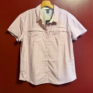 Eddie Bauer Adventurer Field Shirt Women's Size L Purple Ripstop Sun Protection